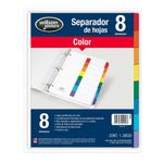 10436 - SEPARADOR 8DIV CARTA COLORES SURTIDOS WJ