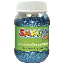 9410 - DIAMANTINA FINA BOTE C/50G AZUL TURQUESA