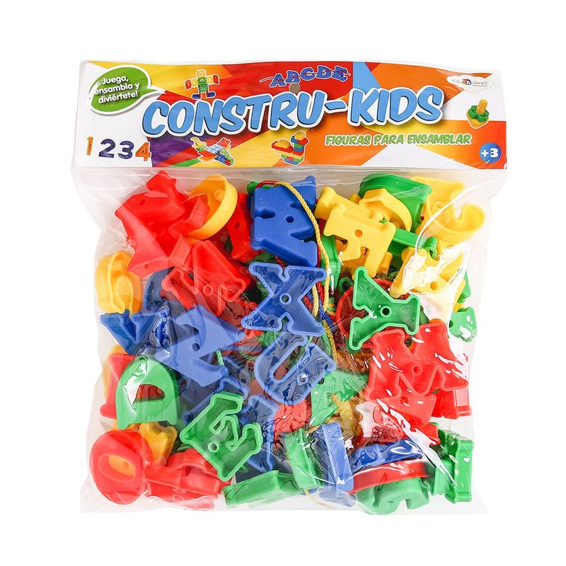 9307 - JUEGO DIDACTICO CONSTRU-KIDS LETRAS C/105 COLORES SURTIDOS
