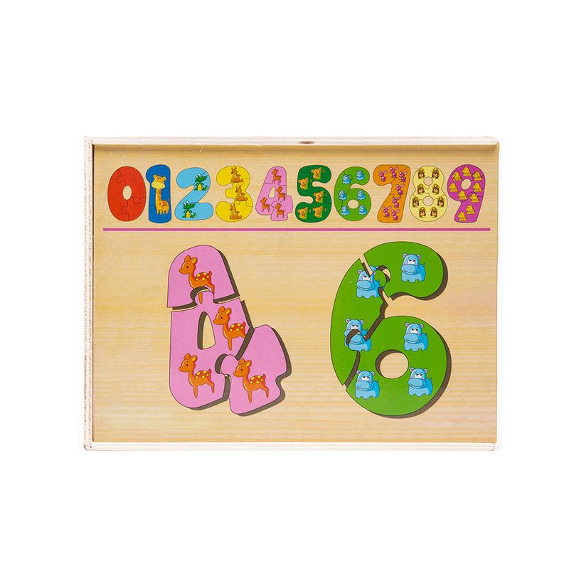 8467 - JUEGO MADERA ROMPECABEZAS NUMEROS 0-9