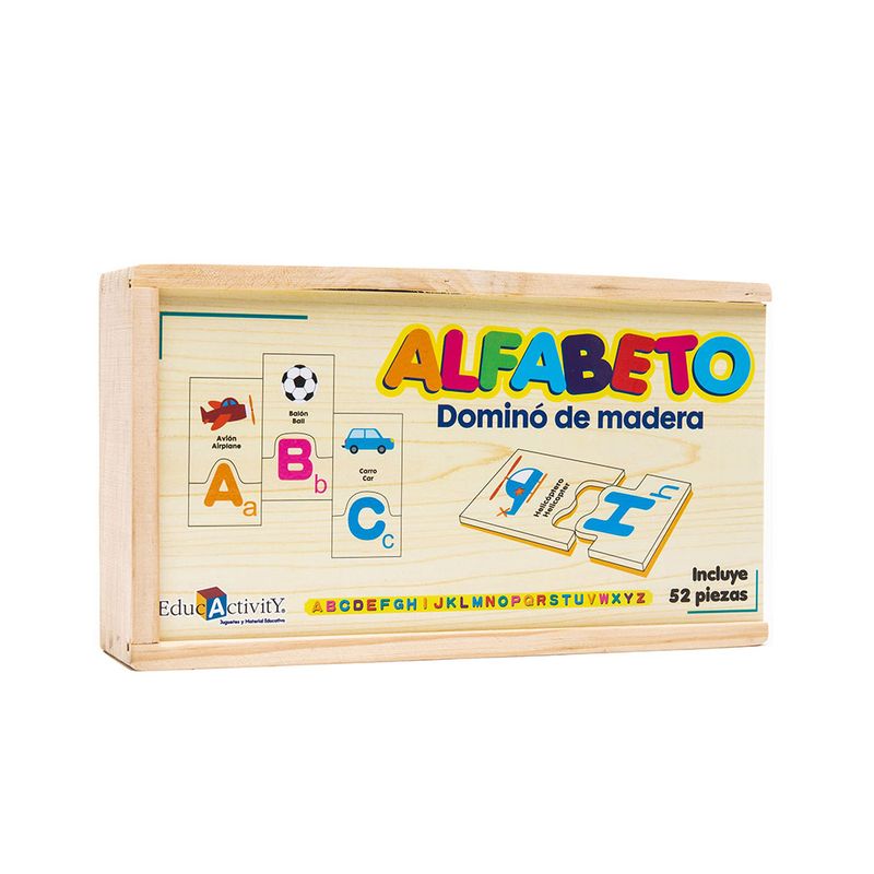 9353 - JUEGO MADERA DOMINO ALFABETO ILUSTRADO