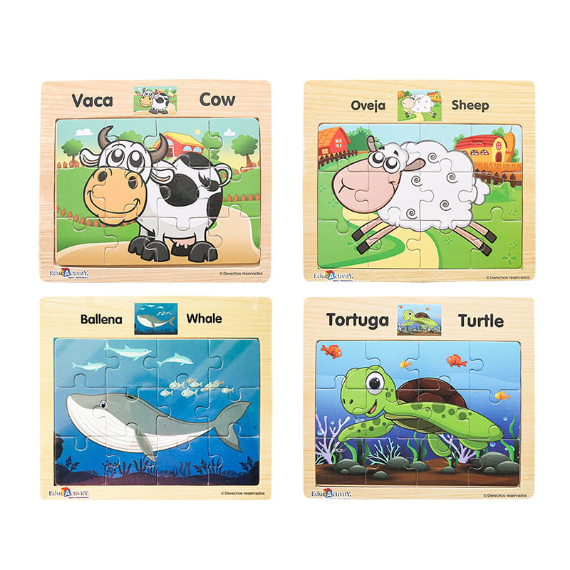 22622 - JUEGO MADERA ROMPECABEZAS MINI DIF DISEÑOS