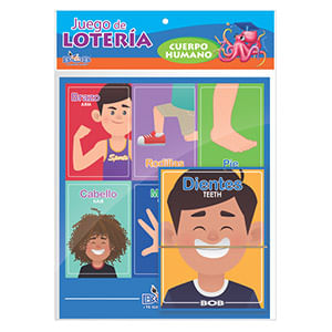 14844 - JUEGO DE LOTERIA DIDACTICA BILINGÜE CUERPO HUMANO