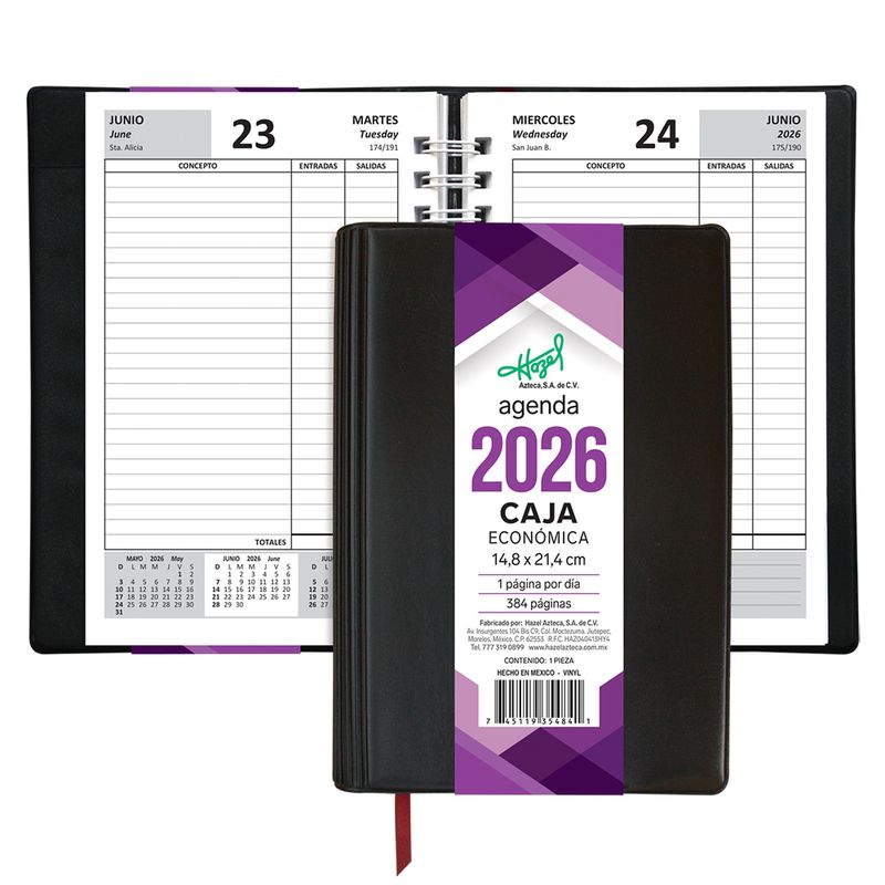 23877 - AGENDA CAJA NEGRO