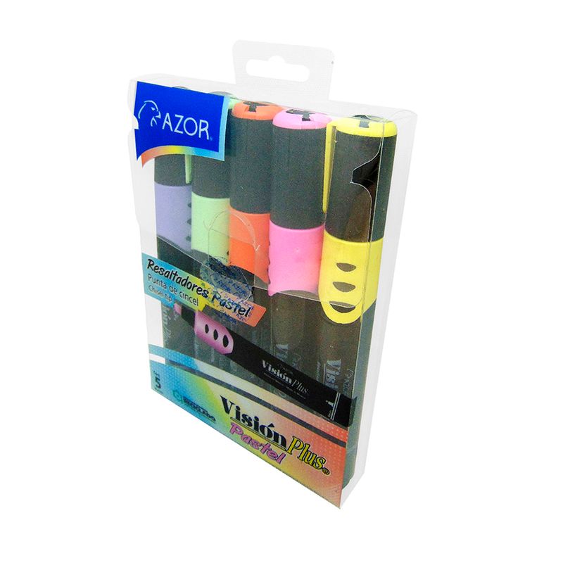 MARCADOR FLUORESCENTE SURTIDOS CON 5 VISION PLUS PASTEL