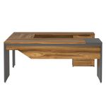 24279 - CONJUNTO DIRECTIVO CON PEDESTAL 1 80 MT NOGAL TERRACOTA CON ANTRACITA