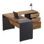 46025 - CONJUNTO EJECUTIVO RECTO CON PEDESTAL 1 50 MT NOGAL TERRACOTA CON ANTRACITA