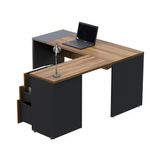 46026 - CONJUNTO EJECUTIVO RECTO CON PEDESTAL 1 50 MT NOGAL TERRACOTA CON ANTRACITA