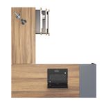 46028 - CONJUNTO EJECUTIVO RECTO CON PEDESTAL 1 50 MT NOGAL TERRACOTA CON ANTRACITA