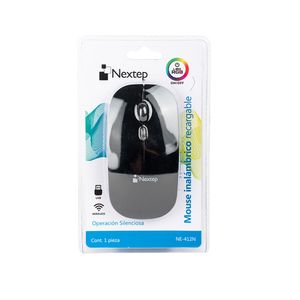 Mouse Inalambrico Recargable Negro Ne-412N