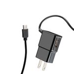 1031 - CARGADOR DE PARED 1 PUERTO USB,  2 1A CON CABLE USB TIPO C NEGRO