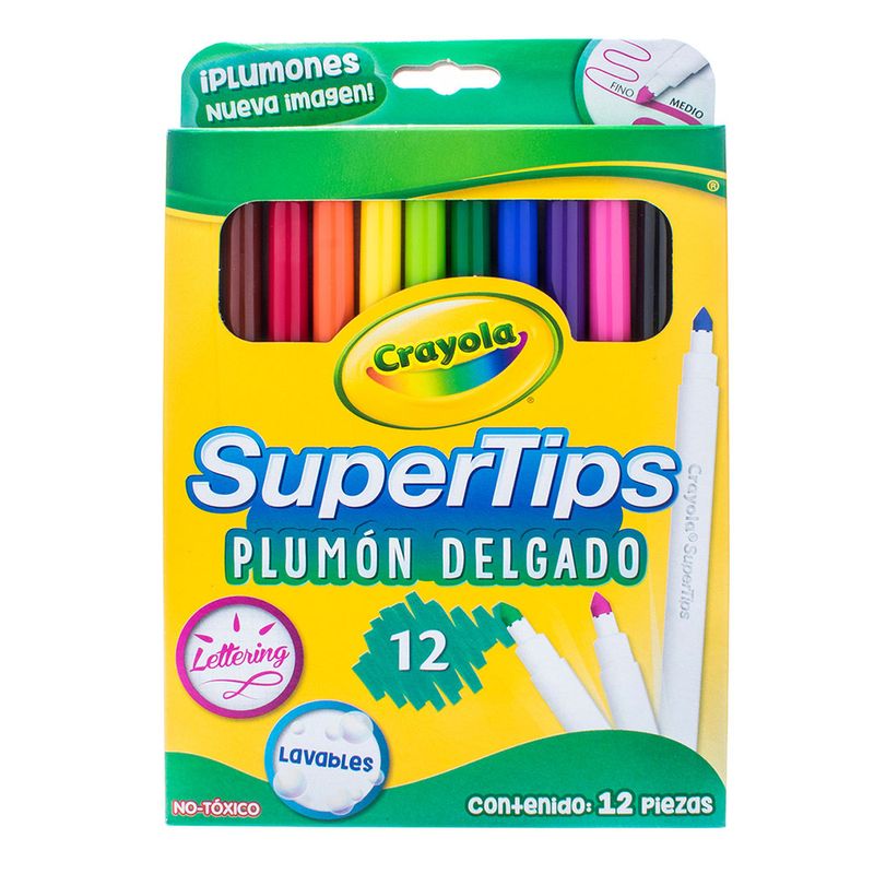 15298 - PLUMONES DELGADOS SURTIDOS CON 12 CRAYOLA
