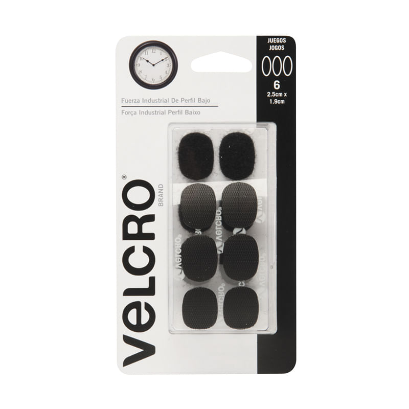 16140 - VELCRO OVALO ADHESIVO 2 5x1 9CM NEGRO C/6 PZAS