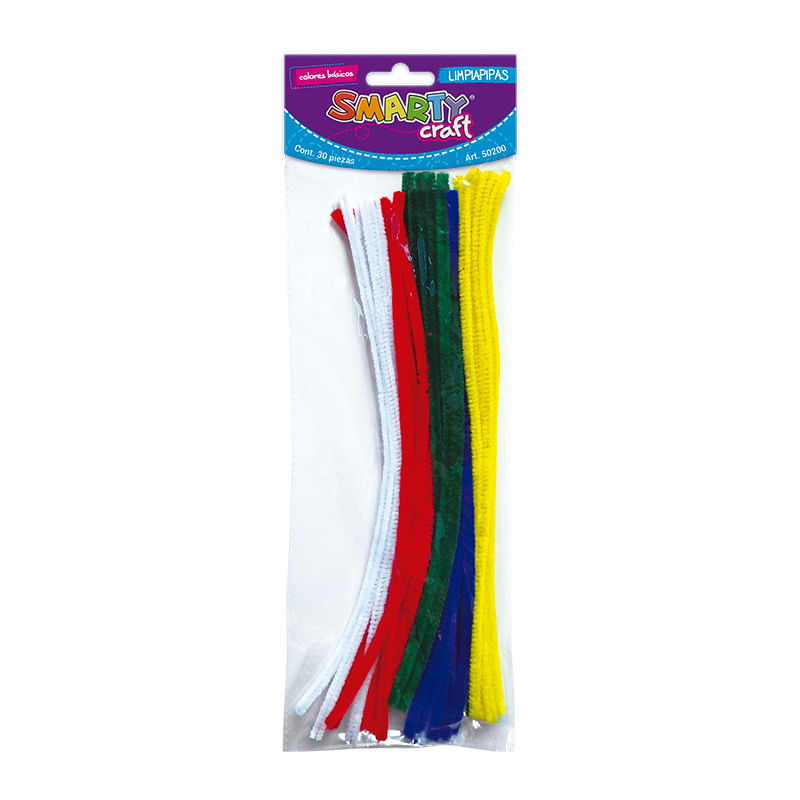 12409 - LIMPIAPIPAS COLORES BASICOS C/30PZAS