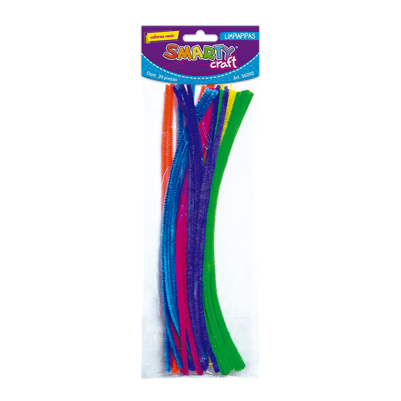 12411 - LIMPIAPIPAS COLORES NEON C/30PZAS