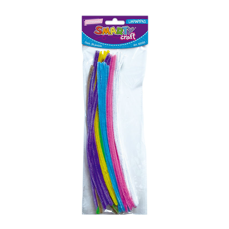 LIMPIAPIPAS COLORES PASTEL C/30PZAS