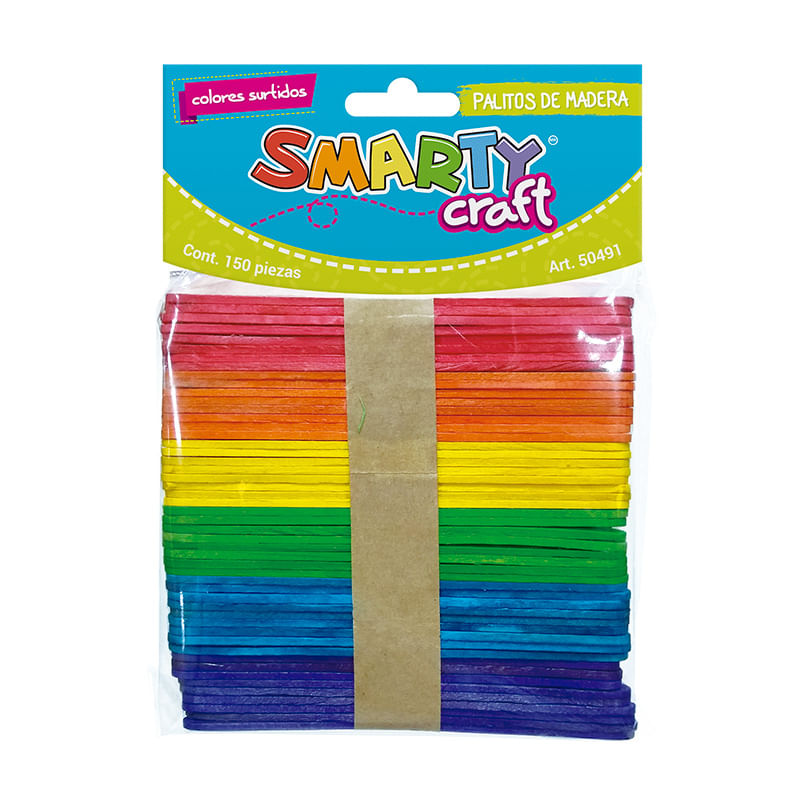 10629 - PALITOS MADERA COLORES SURTIDOS C/150PZAS