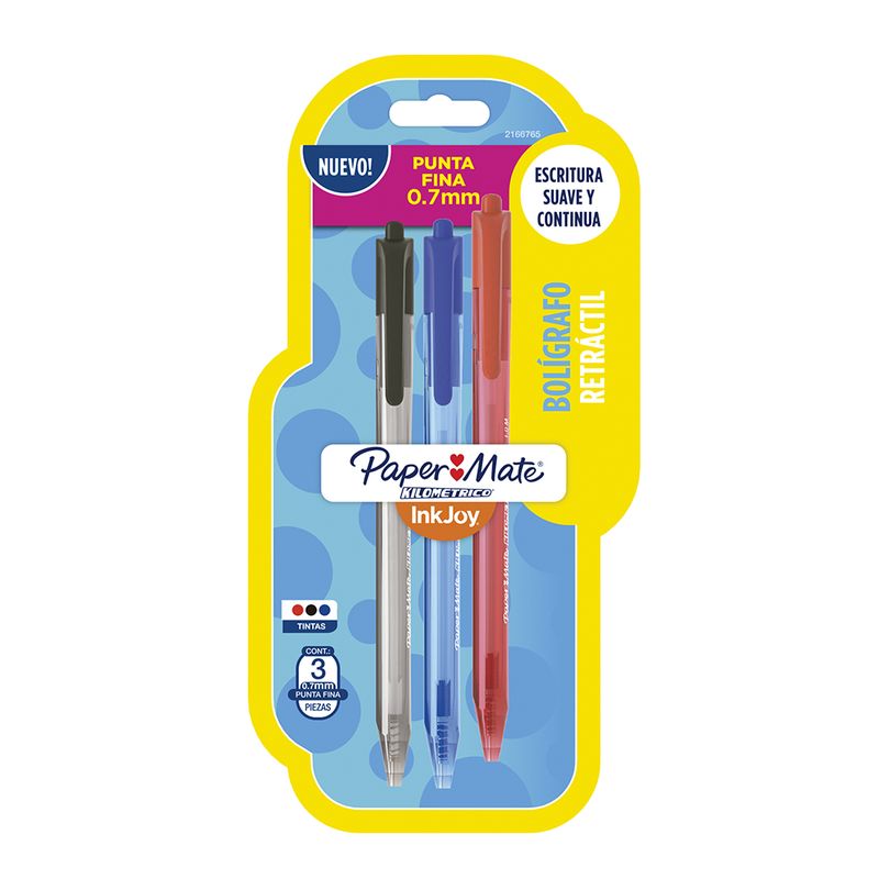 5527 - BOLIGRAFO FINO RETRACTIL CON 3 KILOMETRICO