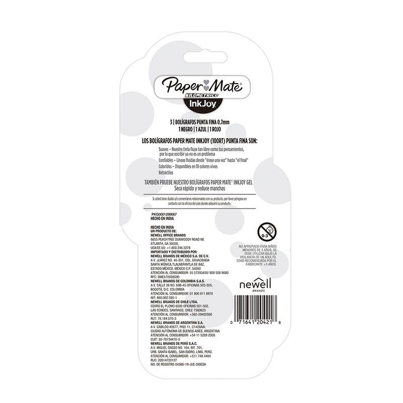 6638 - BOLIGRAFO FINO RETRACTIL CON 3 KILOMETRICO