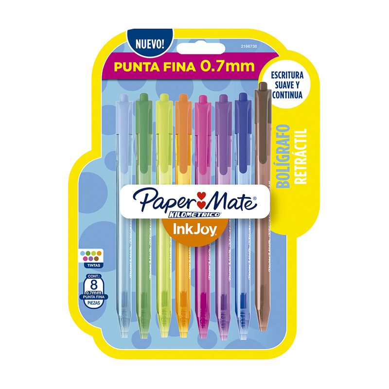 5529 - BOLIGRAFO FINO RETRACTIL CON 8 KILOMETRICO 100RT