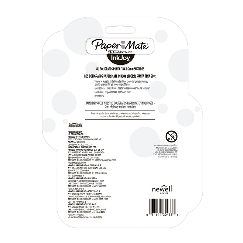 6640 - BOLIGRAFO FINO RETRACTIL CON 8 KILOMETRICO 100RT