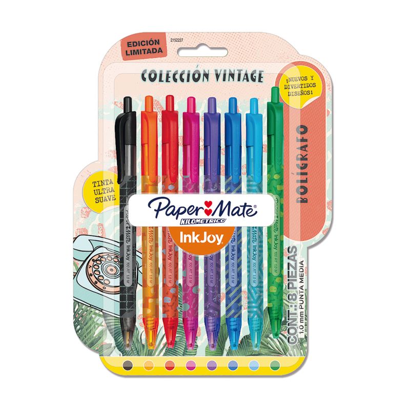 5530 - BOLIGRAFO MEDIANO RETRACTIL VINTAGE CON 8 KILOMETRICO