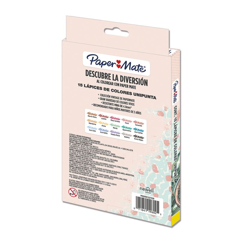 6651 - LAPICES DE COLOR 15-L RED 4MM VINTAGE PAPER MATE