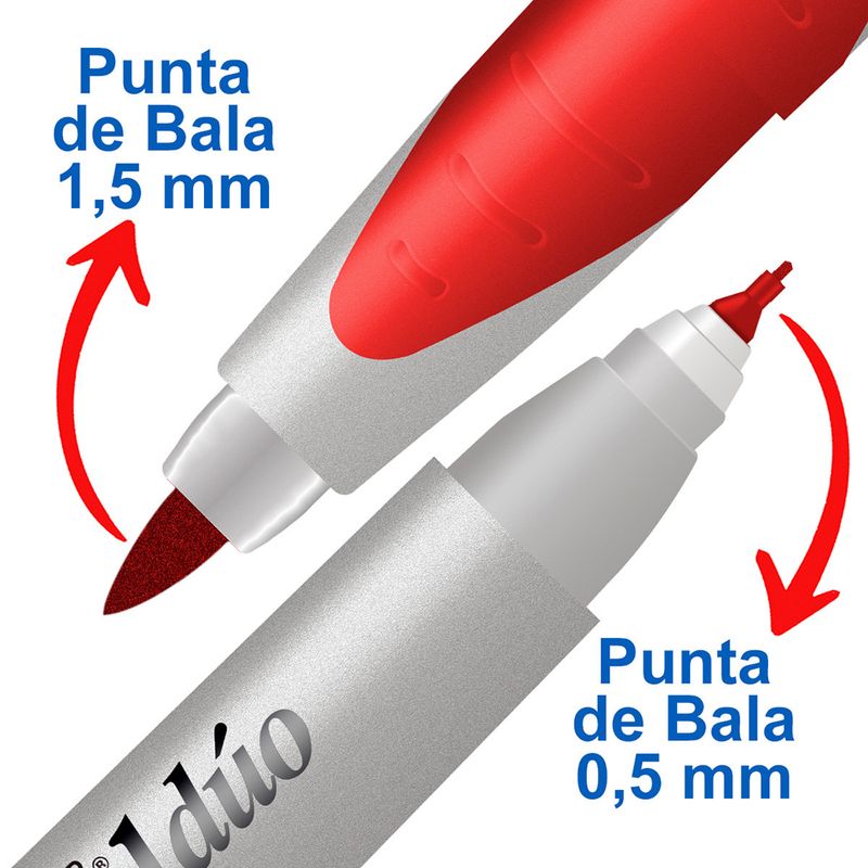 44482 - MARCADOR PERMANENTE DOBLE PUNTA ROJO SIGNALDUO