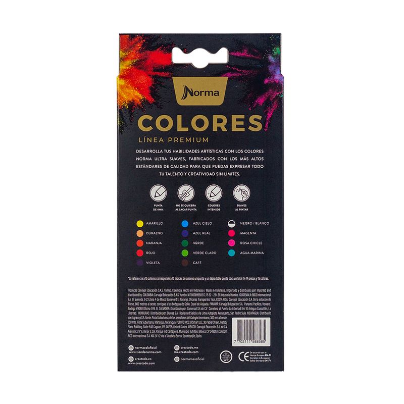 34473 - LAPICES DE COLOR 15-L RED PREMIUM NORMA