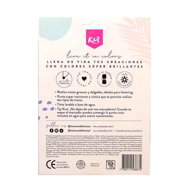 34480 - MARCADOR LAVABLE C/12 KIUT