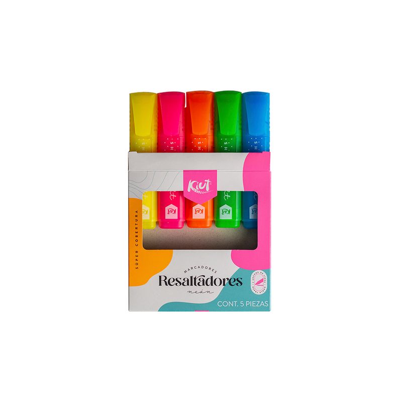 34513 - MARCADOR RESALTADOR NEON C/5 KIUT