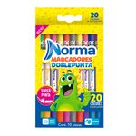 5853 - MARCADOR LAVABLE DOBLE PUNTA C/10 NORMA