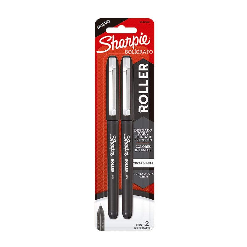 5867 - BOLIGRAFO ROLLER NEGRO SHARPIE RB CON 2PZS BLT
