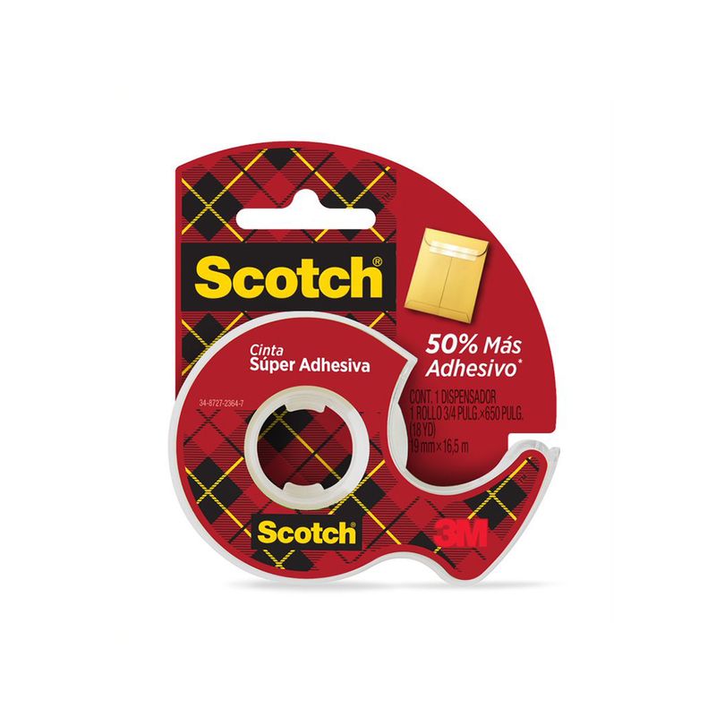 CINTA SUPER ADHESIVA TRASNP 19MM X 254M SCOTCH
