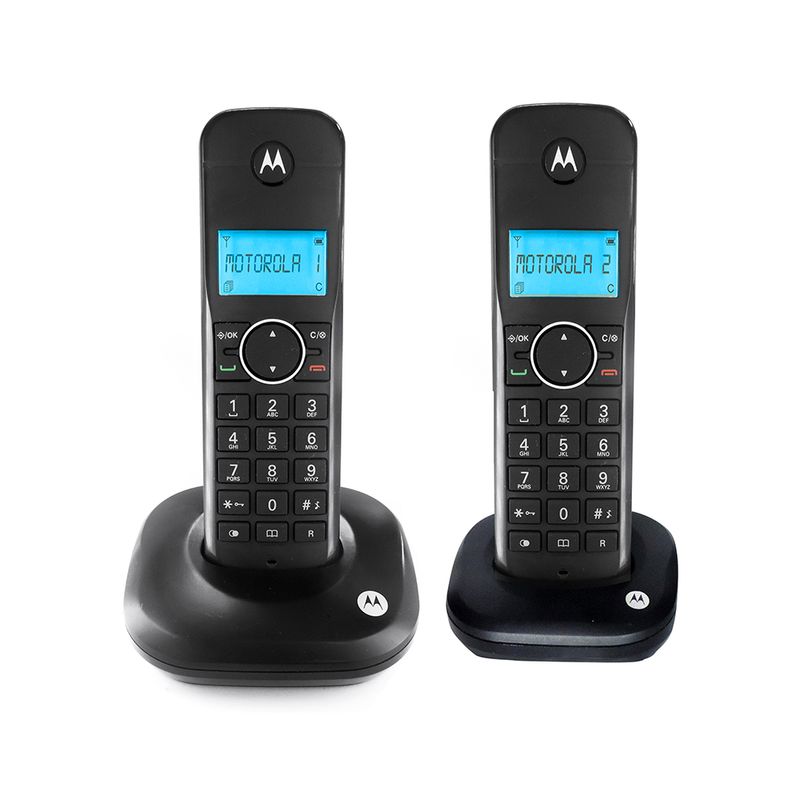 TELEFONO INALAMBRICO MOTOROLA MOTO500-2 DUO, IDENTIFICADOR, COLOR NEGRO