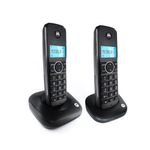 TELEFONO INALAMBRICO MOTOROLA MOTO500-2 DUO, IDENTIFICADOR, COLOR NEGRO