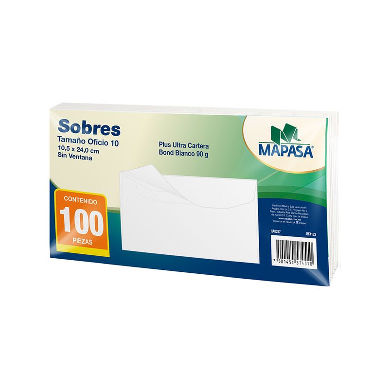 44007 - SOBRE BLANCO OFICIO CON 100