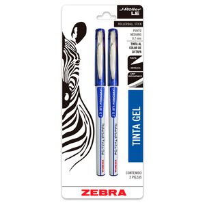 Boligrafo Mediano Gel Azul Blt C/2 J-Roller Le Zebra 8021-Le