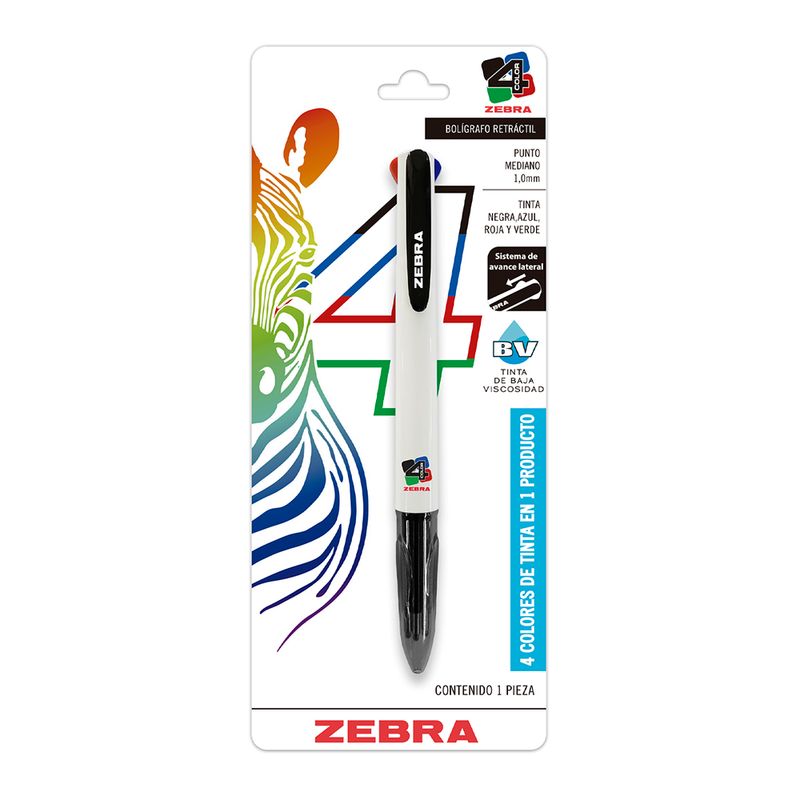 44673 - BOLIGRAFO MEDIANO 4 COLORES ZEBRA