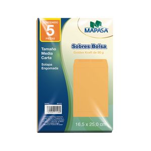 Sobre Bolsa Esquela Golden  5 Pzas Ia0482