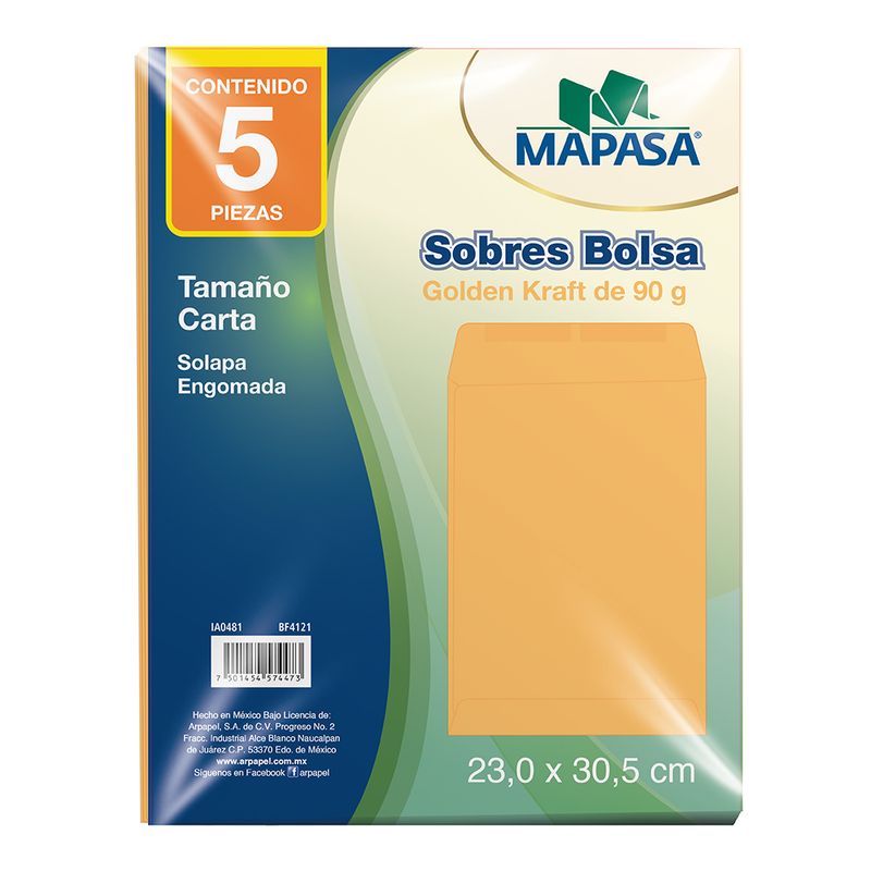 44039 - SOBRE BOLSA GOLDEN CARTA C/5 PZAS