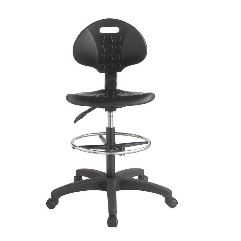 44561 - SILLA INDUSTRIAL SIN BRAZOS C/ARILLO ACERO INOXIDABLE CON RUEDAS