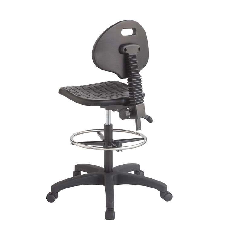 44955 - SILLA INDUSTRIAL SIN BRAZOS C/ARILLO ACERO INOXIDABLE CON RUEDAS