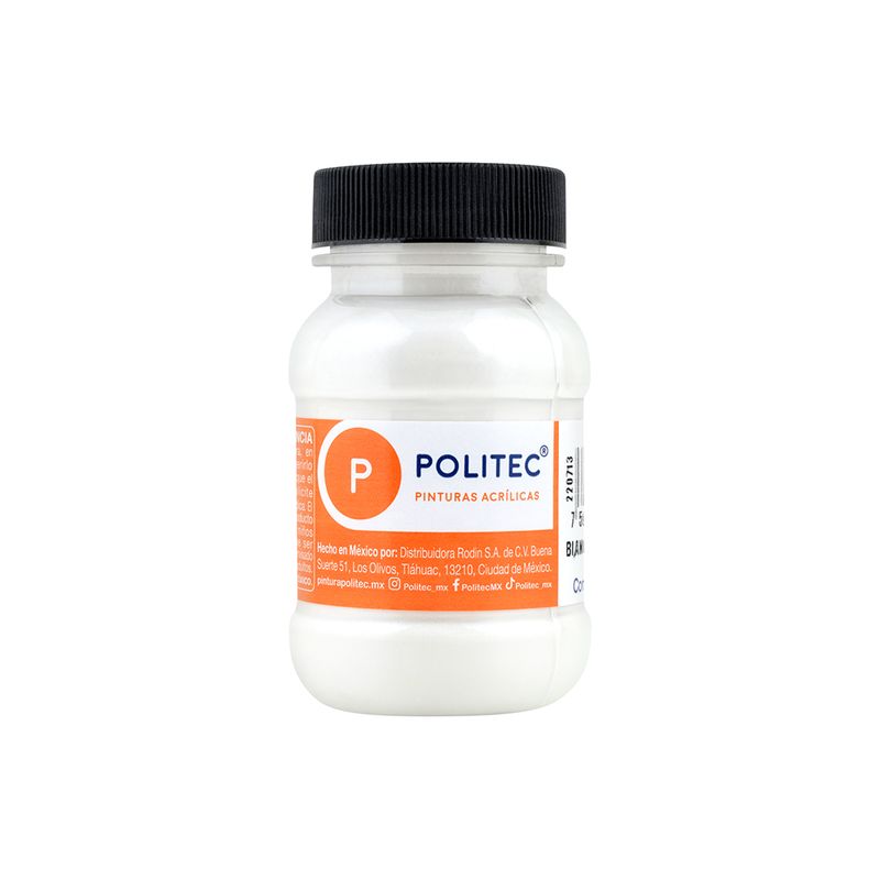 45940 - PINTURA ACRILICA POLITEC 100ML BLANCO METALICO