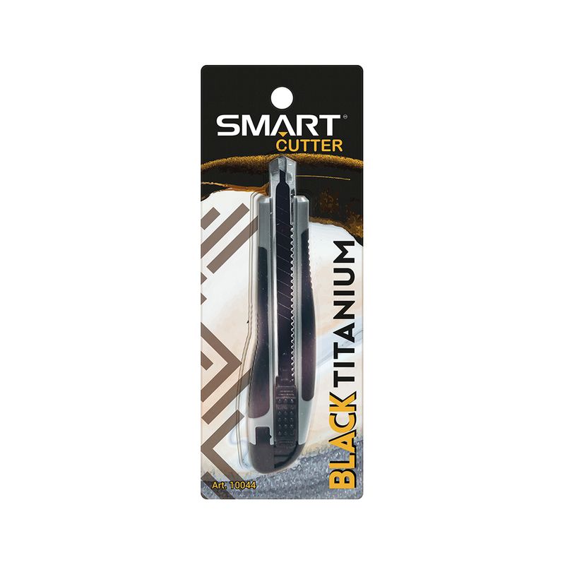 46551 - NAVAJA RETRACTIL GRUESA BLACK USO LIGERO C/GUIA BLT