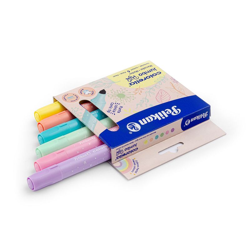 47718 - MARCADOR BASE AGUA JUMBO C/6 COLORELLA PASTEL