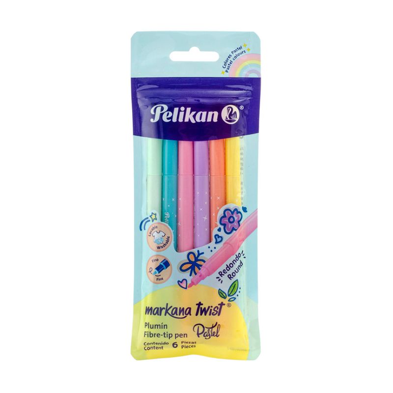 46790 - MARCADOR BASE AGUA DELG C/6 MARKANA TWIST PASTEL