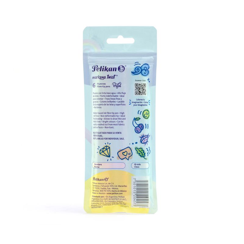 47727 - MARCADOR BASE AGUA DELG C/6 MARKANA TWIST PASTEL