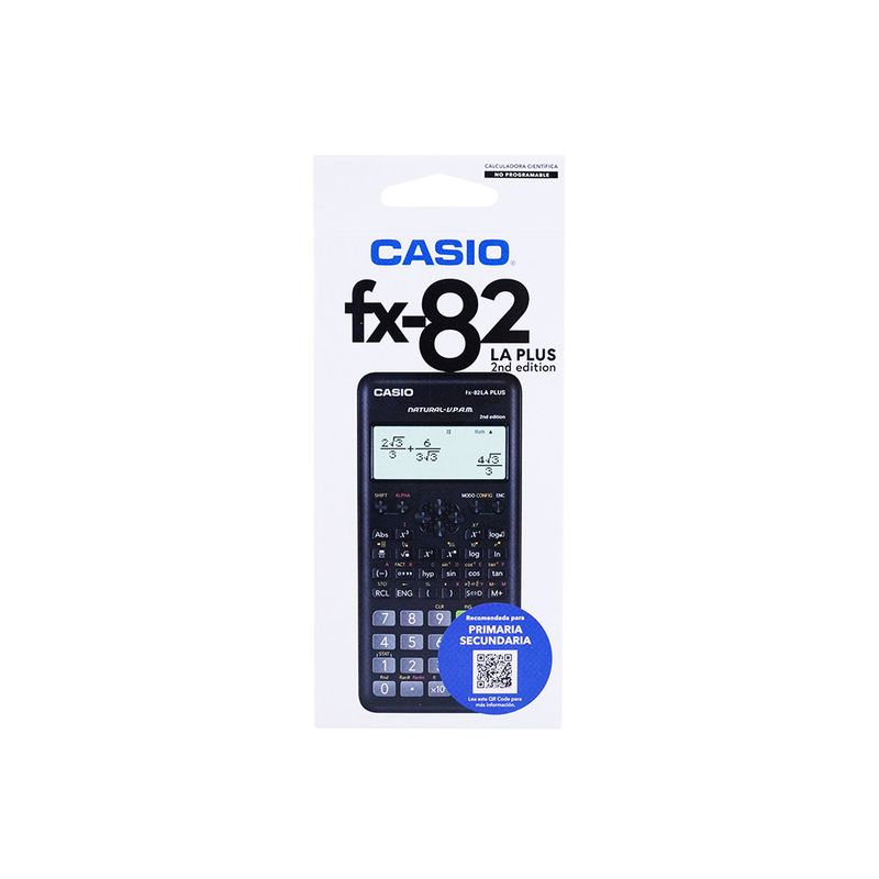 48153 - CALCULADORA CIENTIFICA CASIO FX-82LAPLUS2 10+2DIG 252 FUNC NEGRA