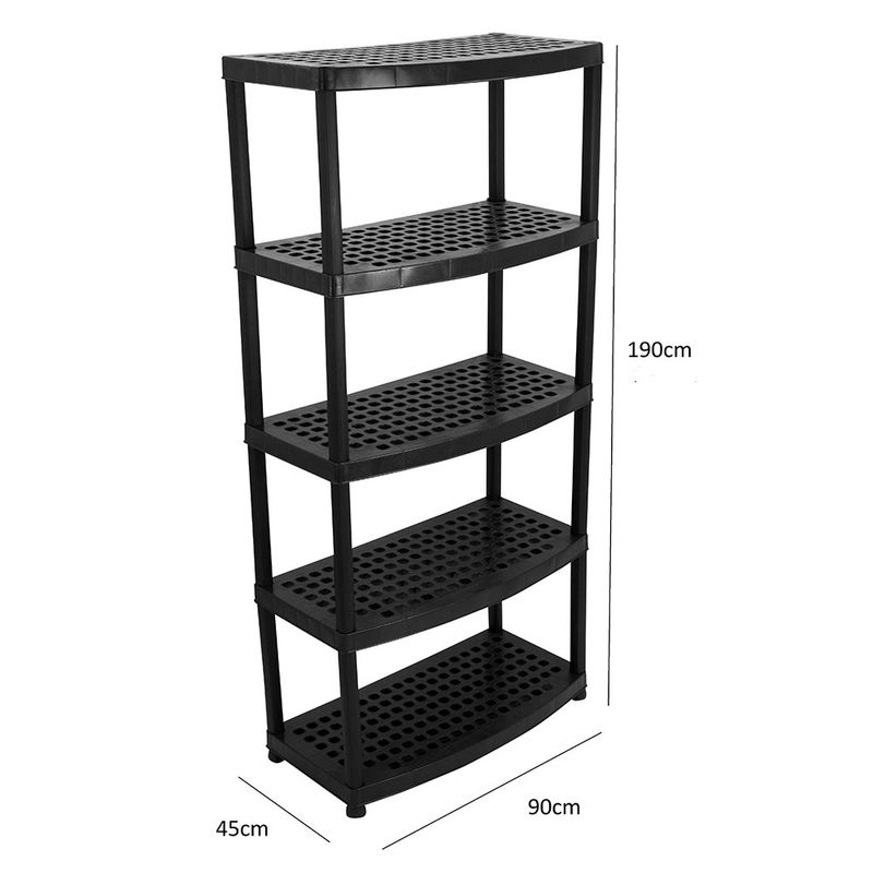 ESTANTE CON 5 REPISAS CON VENTILADAS NEGRO